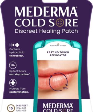 Mederma Cold Sore Discreet Patch - Hydrocolloid Gel, Relieves Redness & Swelling, Conceals Cold Sores
