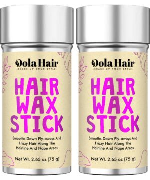 Dolahair Hair Wax Stick for Flyaways, Smoothing, and Slick Back - Hair Pomade for Women and Kids (2 Pack)