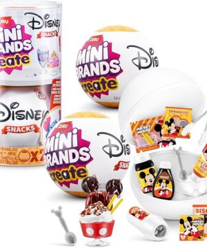 Mini Brands Create Disney Snacks Series 1 Capsule by ZURU, Licensed Mini Collectibles, Mystery Blind Packaging, DIY, Crafts, Resin Play, Novelty, Replica Food, NOT Edible, 8+ (2 Capsules)