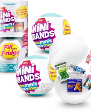Mini Brands Fill The Fridge Mini Minis Series 1 by ZURU, Collectible Toy, Surprise Item Pack, Miniature Replica, Collectors Ages 8+ (2 Capsule), 77731-INT