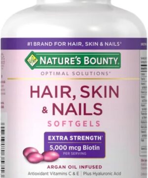 Nature's Bounty Hair Skin and Nails 5000 mcg of Biotin - 250 Coated Tablets Extra Strength