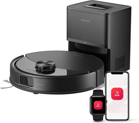 roborock Q10 S5+ Robot Vacuum and Mop, 10,000Pa Suction, Upgraded from Q8 max+, 70 Days Self-Emptying, Obstacle Avoidance, Sonic Mopping, Dual Anti-Tangle Design, Auto Mop Lifting, Black