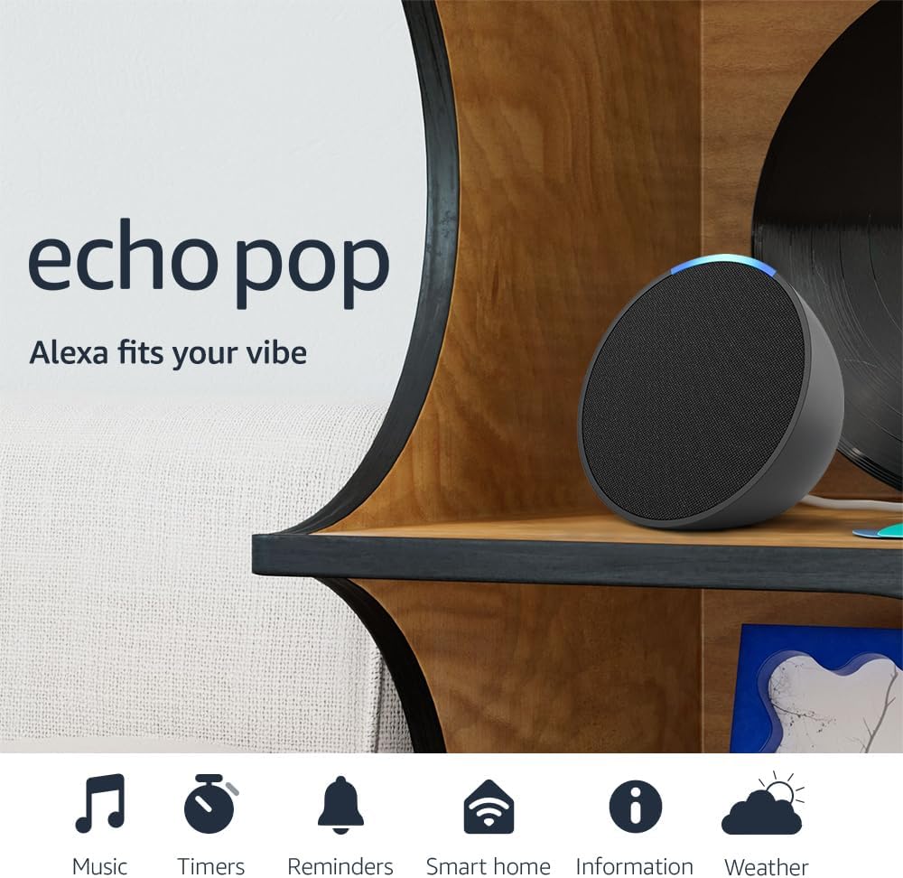 Amazon Echo Dot (newest model) - Vibrant sounding speaker, Designed for Alexa+, Great for bedrooms, dining rooms and offices, Charcoal