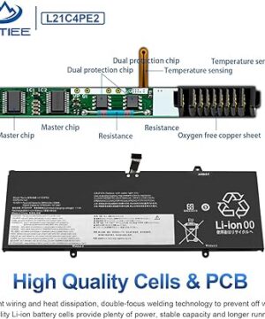 ANTIEE L21M4PE2 L21C4PE2 L21D4PE1 Laptop Battery Replacement for Lenovo Yoga 6-13ABR8 Yoga 6-13ALC7 L21L4PE2 SB11F29412 5B11F29411 SB11F29410 5B11F29414 SB11F29418 5B11F29421 15.52V 59Wh 3815mAh