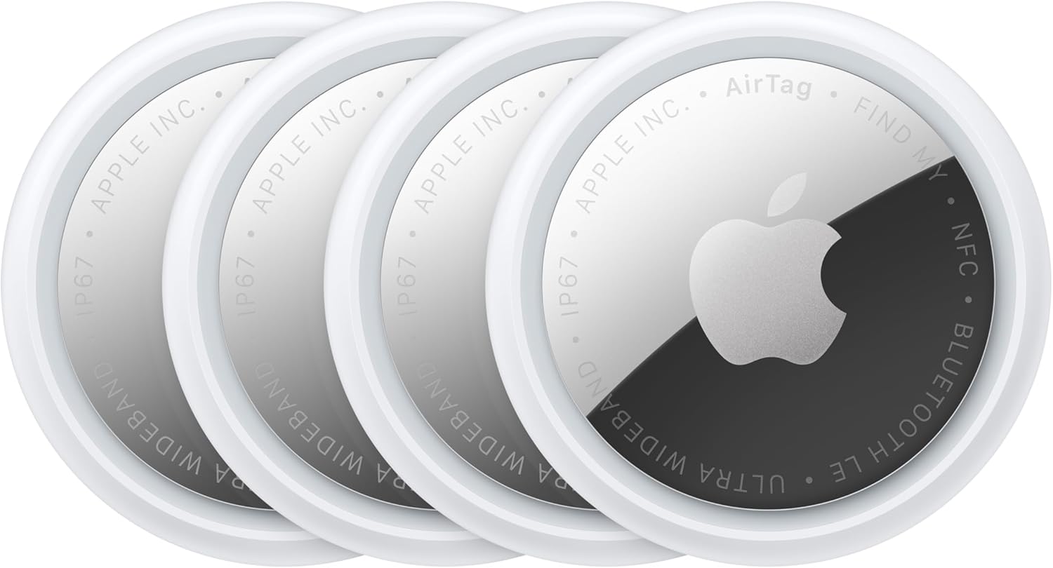Apple AirTag (2nd Generation) - 4 Pack: Tracker for Keychain, Wallet, and More; Locator with Sound; Simple One-Tap Setup with iPhone or iPad; Key Finder with up to 1.5X Precision Finding Range