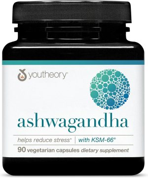 Youtheory Ashwagandha - with Organic KSM-66 Ashwagandha - Herbal Blend to Support Stress Relief & Energy Levels* - Helps Support Mood* - 1,000 mg - 90 Vegetarian Capsules (45-Day Supply)