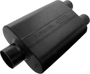 Flowmaster Super 44 Series Chambered Muffler – 3.00” - Center In/Dual Out – Aggressive Sound – 16 Gauge Aluminized Steel – For Classic & Late Muscle Cars, Street Rods, Trucks, SUVs (9430452)