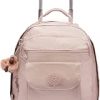 Kipling Sanaa Large Metallic Rolling Backpack Quartz Metallic